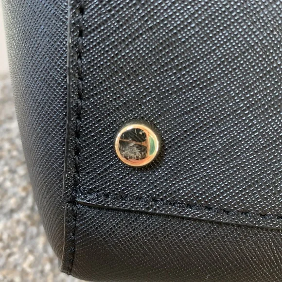 Nearly New Large Black Leather Kate Spade Crossbody Satchel - Picture 8 of 8